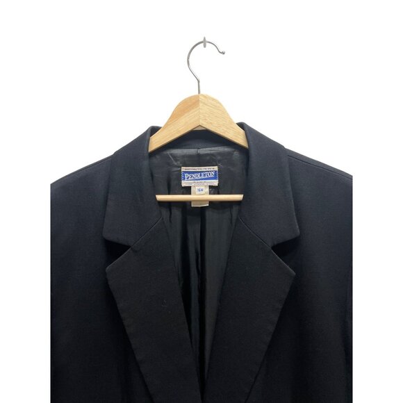 Pendleton Vintage 90's Black Wool Classic Tailored Blazer - Picture 3 of 7